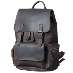 Crazy Horse Leather Backpack Men's Handmade Classic