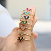 Brass 18K Gold Plated Color Zirconium Love Women's Ring