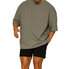 Leisure Running Loose Solid Color Short Sleeve