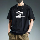 Solid Color Short-sleeved T-shirt Men's Cotton Round Neck