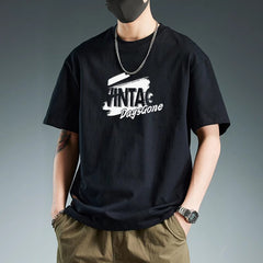 Solid Color Short-sleeved T-shirt Men's Cotton Round Neck