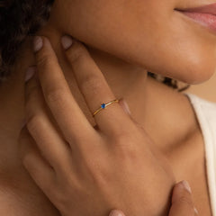 12-color Birthday Stone Birthday Stone Peach Heart Zircon Ring