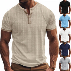 Breathable Casual Henley Shirt Top