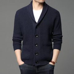 Men's Classic Lapel Cardigan Casual Sweater