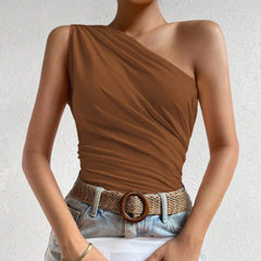 Summer Casual Polyester Short-sleeved Blouse For Women