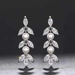 Eardrops Flower Beads Delicate Earrings