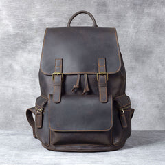 Crazy Horse Leather Backpack Men's Handmade Classic