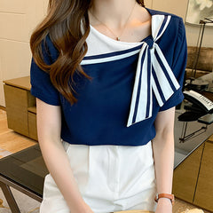 Niche Sweet Bow Chiffon Top