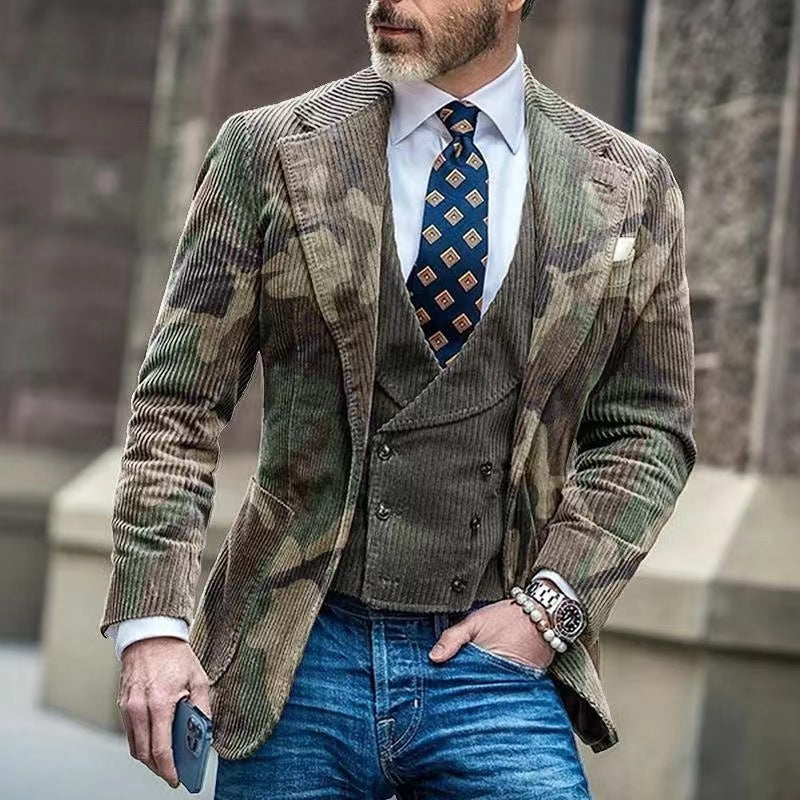 Men's Casual Printed Business Suit