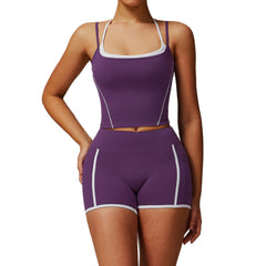Casual All-match Fitness Fake Two-piece Halter Beauty Back Yoga Suit