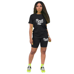 Fashion Casual Exercise Short Sleeve Suit Women