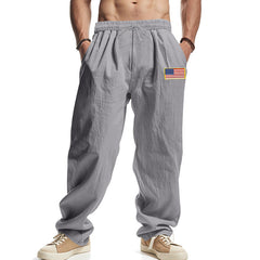 American Spring Men's Linen Hip Hop Machete Wide Leg Trousers