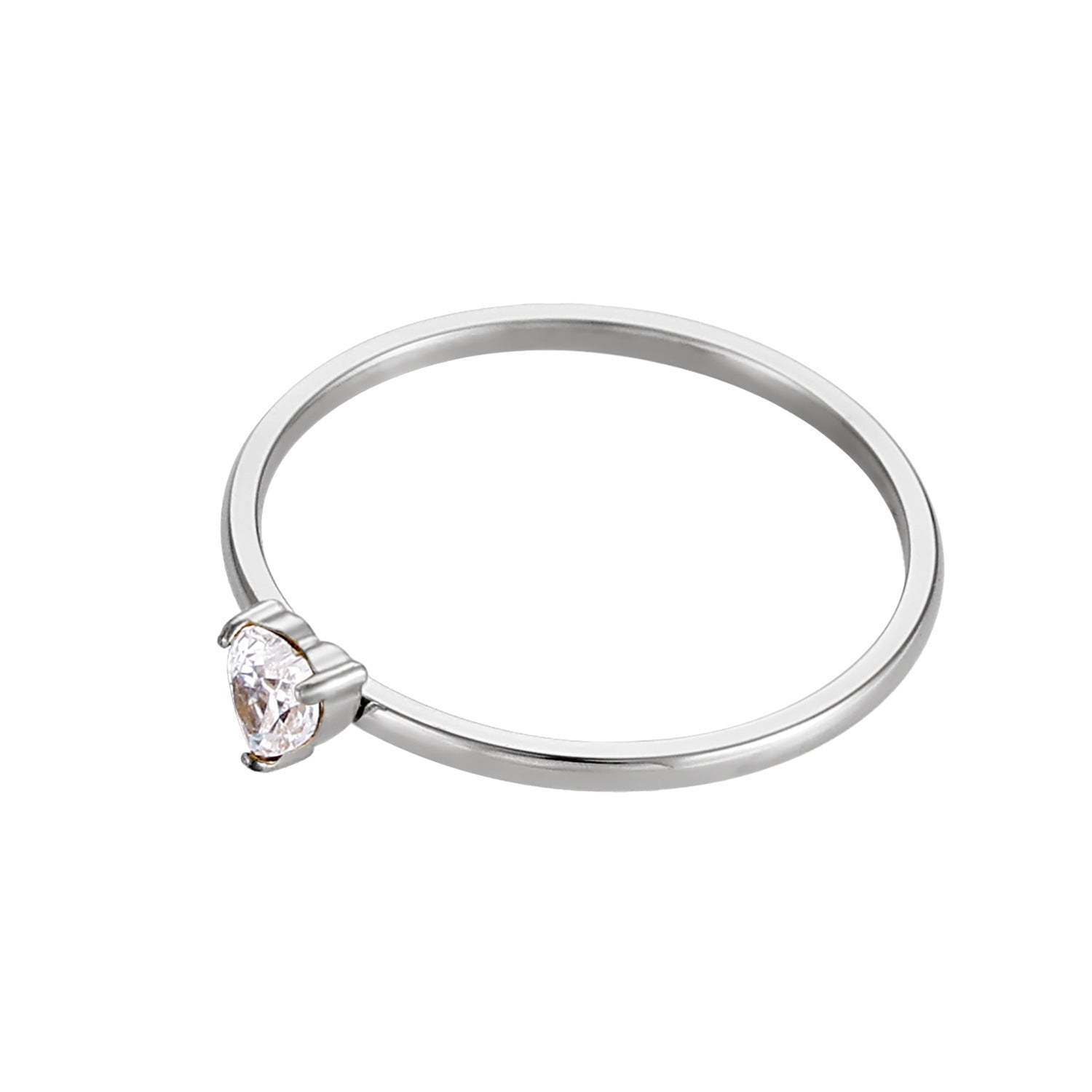 12-color Birthday Stone Birthday Stone Peach Heart Zircon Ring