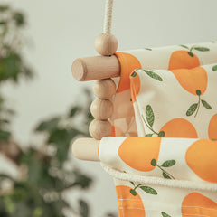 Cotton Canvas Baby Swing Chair Hanging Swing Indoor Outdoor Safety Baby Children's Toy Wooden Seat With Cushion Baby Room Decor