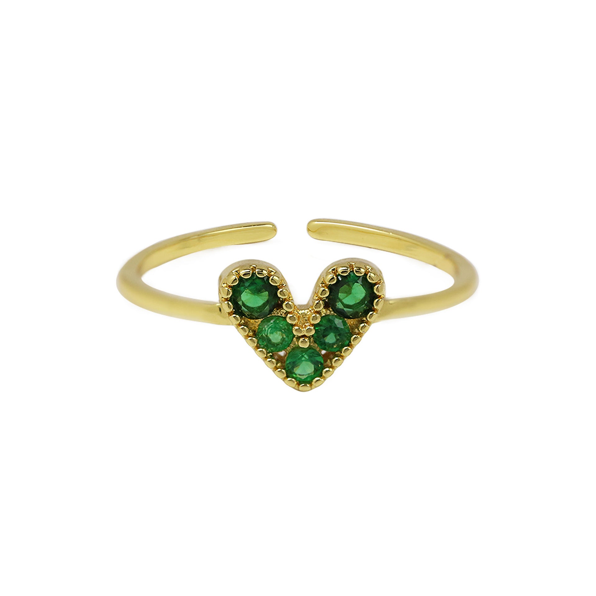 Brass 18K Gold Plated Color Zirconium Love Women's Ring