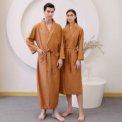 Thin Satin Bathrobe Water-absorbing Quick-drying Couple Nightgown