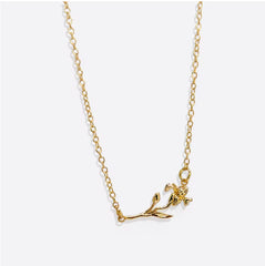 Birthday Flower Necklace Personalized High Quality Stainless Steel 18K Gold Plated Ladies Daily 3D Jewelry Birthday Gift For Her