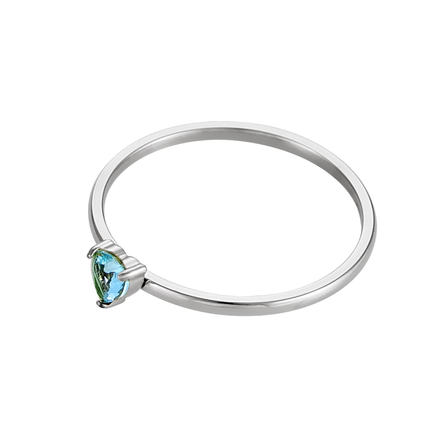12-color Birthday Stone Birthday Stone Peach Heart Zircon Ring