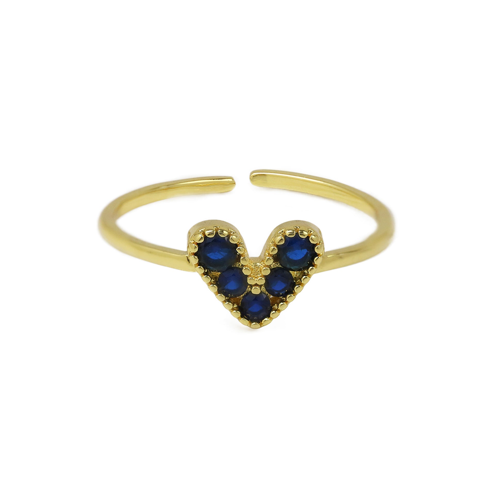 Brass 18K Gold Plated Color Zirconium Love Women's Ring