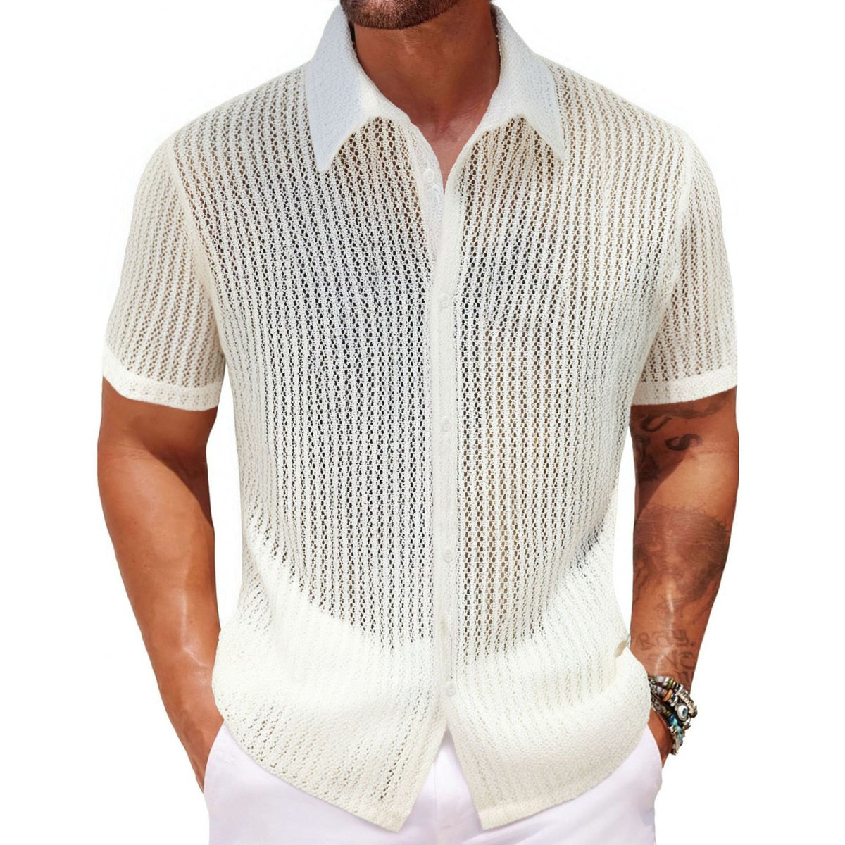 Summer Men's Casual Knitted Shirt
