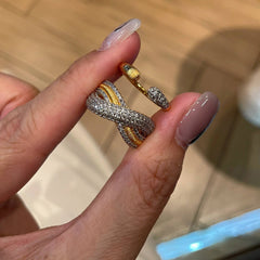 Wave Cross Brushed Ring Fashion Trend