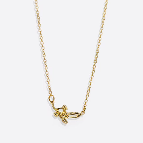 Birthday Flower Necklace Personalized High Quality Stainless Steel 18K Gold Plated Ladies Daily 3D Jewelry Birthday Gift For Her