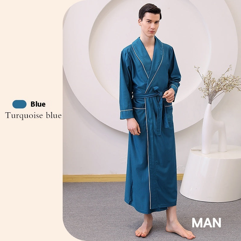 Thin Satin Bathrobe Water-absorbing Quick-drying Couple Nightgown