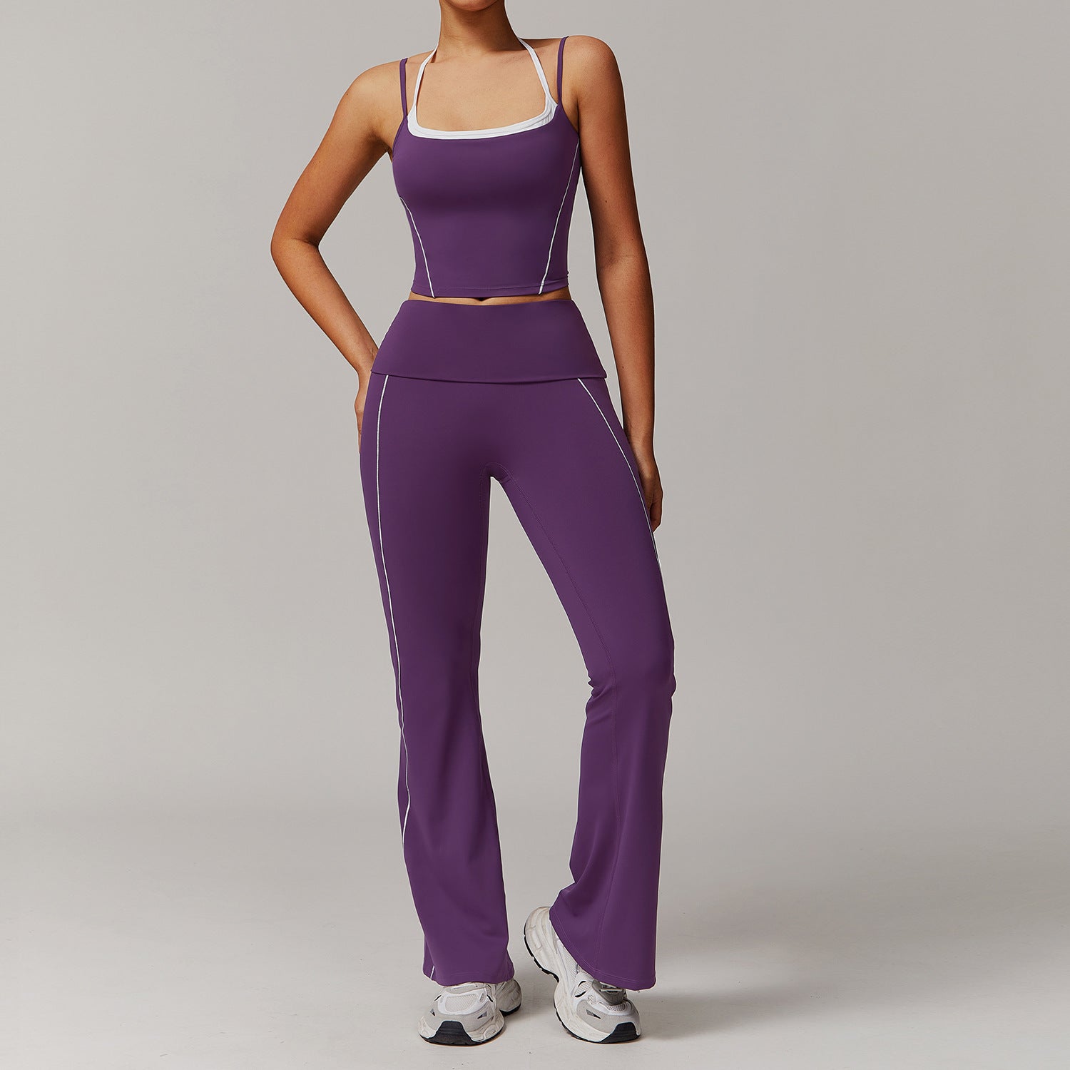 Casual All-match Fitness Fake Two-piece Halter Beauty Back Yoga Suit