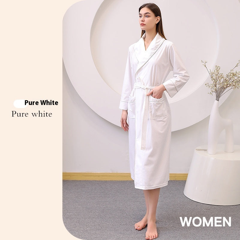 Thin Satin Bathrobe Water-absorbing Quick-drying Couple Nightgown