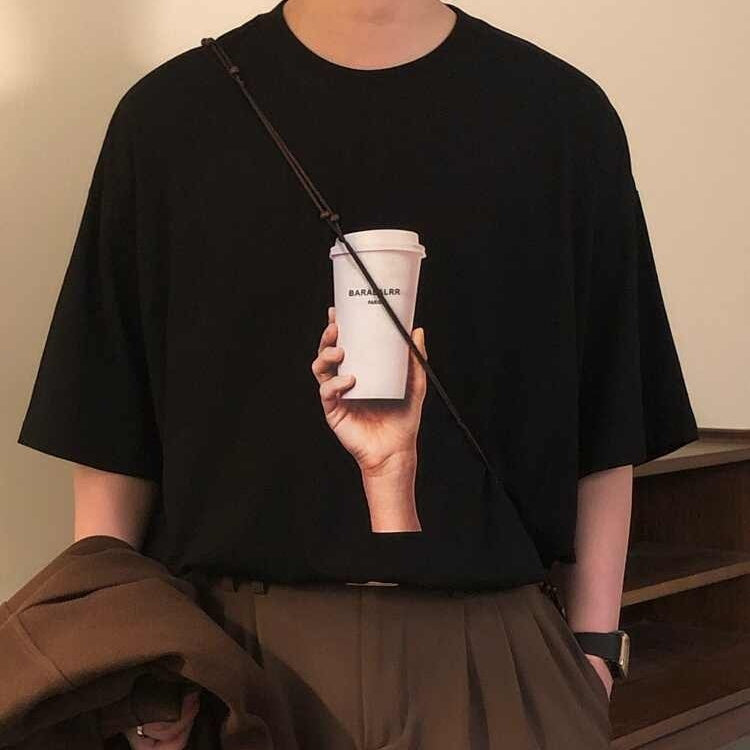 Retro Street Loose High-grade Round Neck Short Sleeve T-shirt Top Men