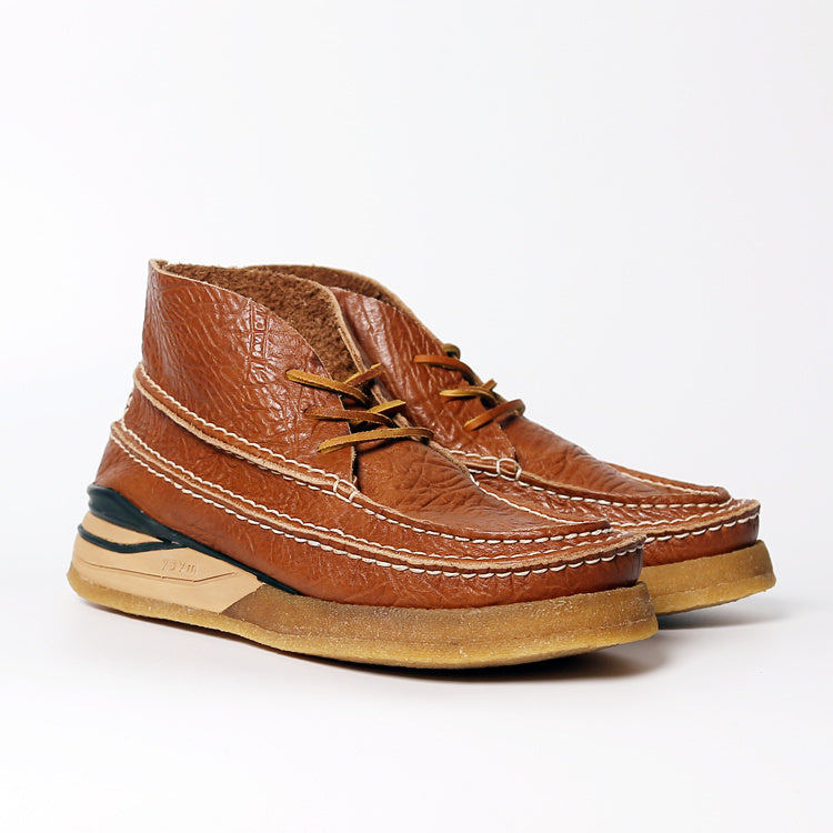 Men's Cowhide Vintage Handmade Stitching Square Head Workwear Leather Shoes