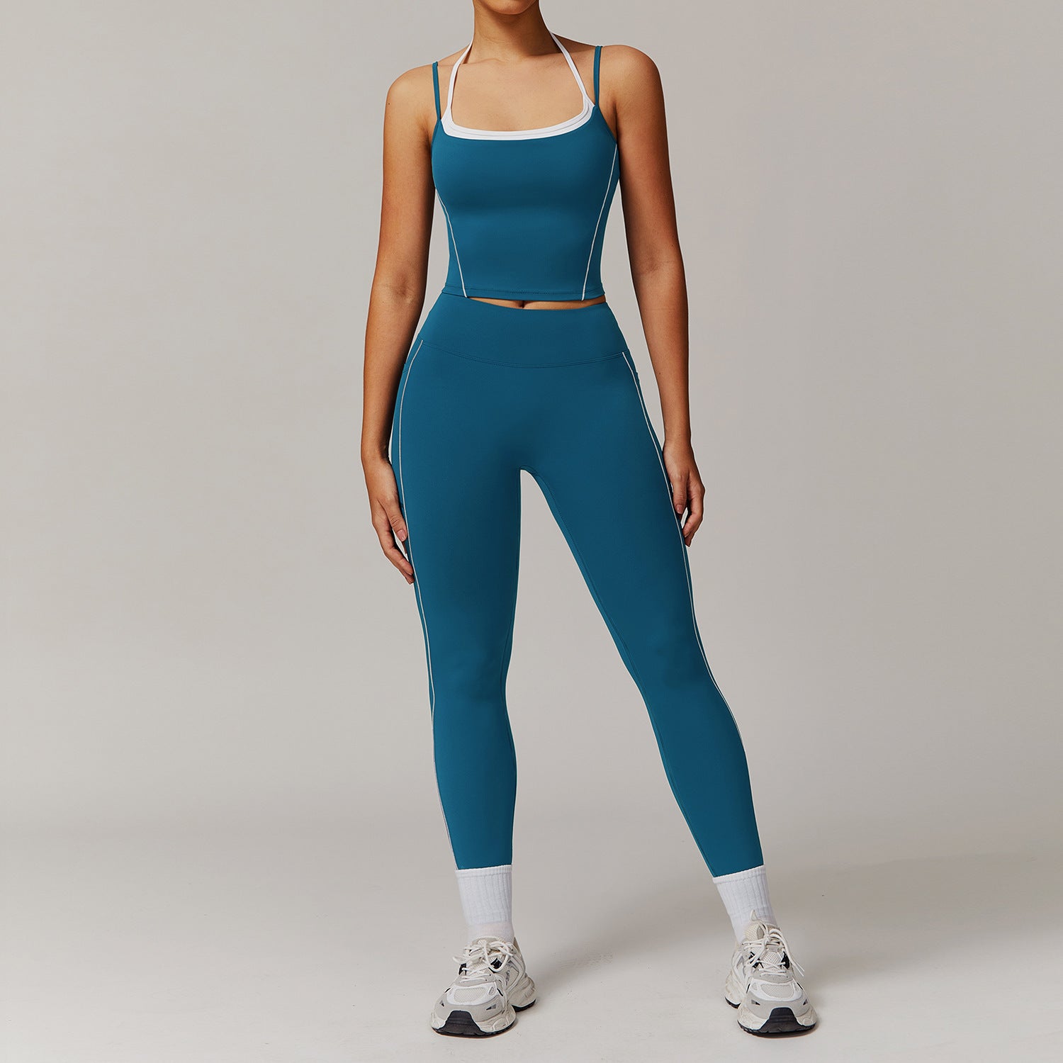 Casual All-match Fitness Fake Two-piece Halter Beauty Back Yoga Suit