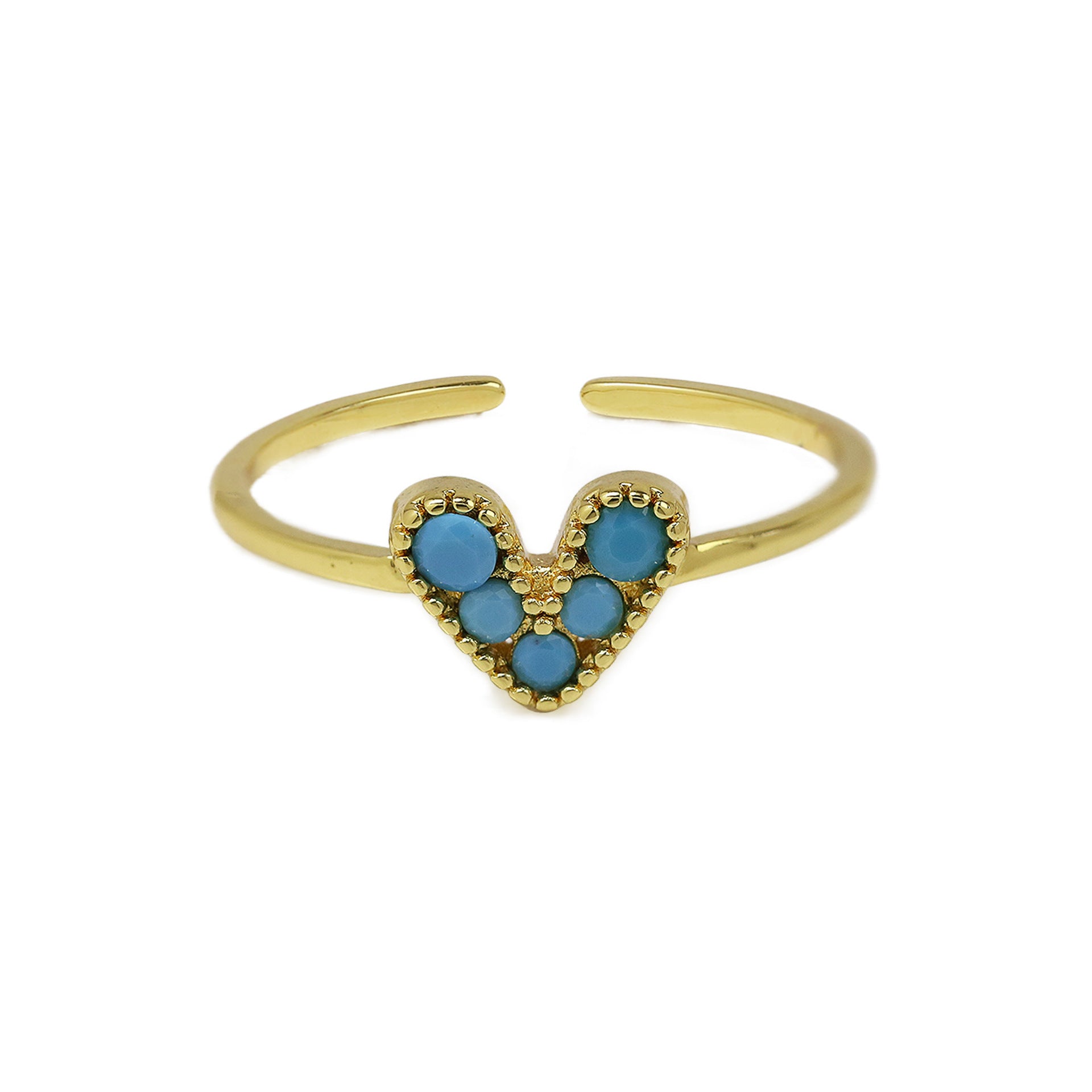 Brass 18K Gold Plated Color Zirconium Love Women's Ring
