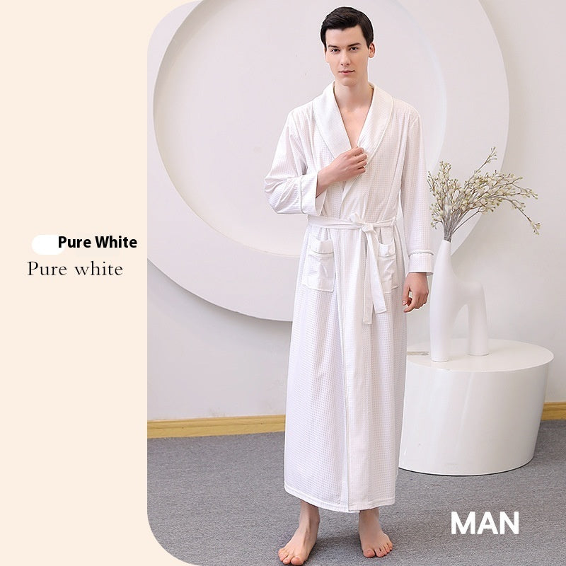 Thin Satin Bathrobe Water-absorbing Quick-drying Couple Nightgown