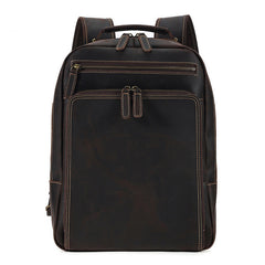 Backpack Men's Crazy Horse Leather Large Capacity