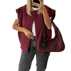 V-neck Double-sided Hand-stitched Wool Overcoat Vest