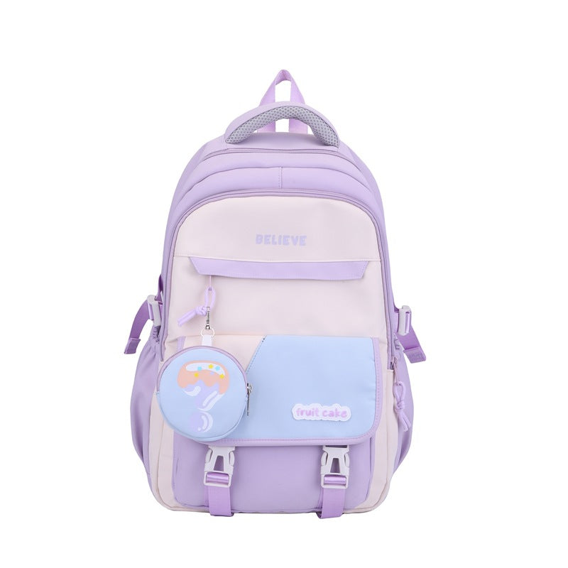 Backpack For Junior High School Girls Large Capacity Lightweight