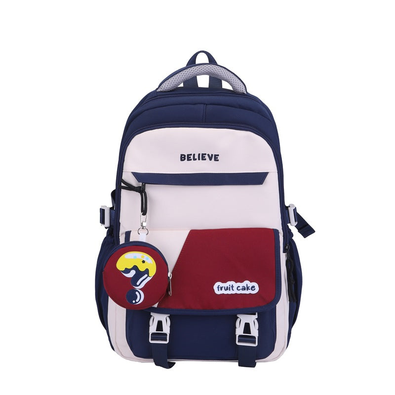 Backpack For Junior High School Girls Large Capacity Lightweight