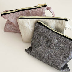 High-grade Bronzing Hand Carrying Cosmetic Bag Pencil Case Waterproof Wash Bag