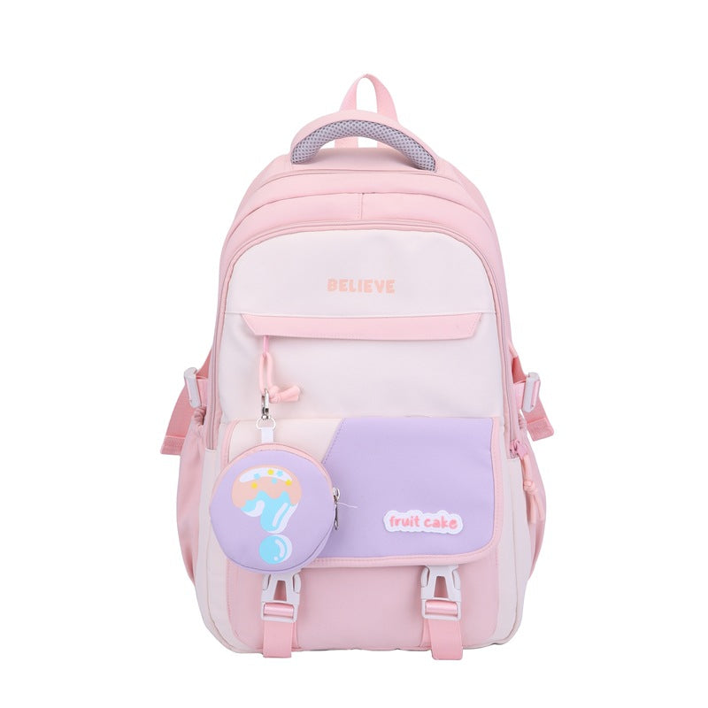 Backpack For Junior High School Girls Large Capacity Lightweight