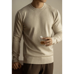 Tencel Wool Autumn And Winter Round Neck Long Sleeve Sweater Men