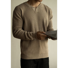 Men's Winter And Autumn Casual V-neck Long Sleeve Sweater Henley Shirt Top