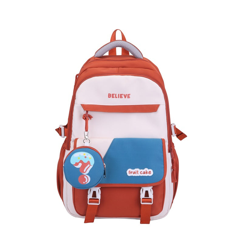 Backpack For Junior High School Girls Large Capacity Lightweight