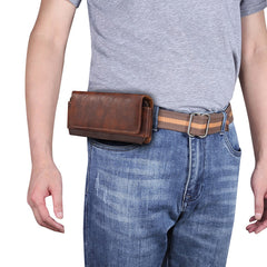 Buckle Waist Hanging Mobile Phone Bag Leather Case Belt Horizontal
