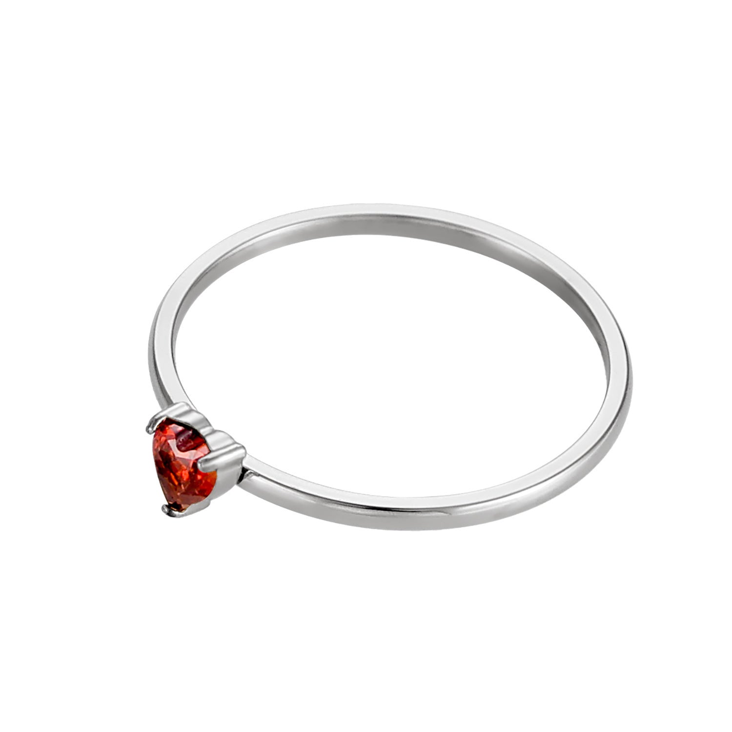 12-color Birthday Stone Birthday Stone Peach Heart Zircon Ring