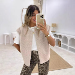 V-neck Double-sided Hand-stitched Wool Overcoat Vest