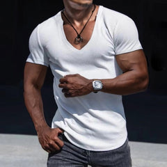 V-neck Men's T-shirt Casual Fashion