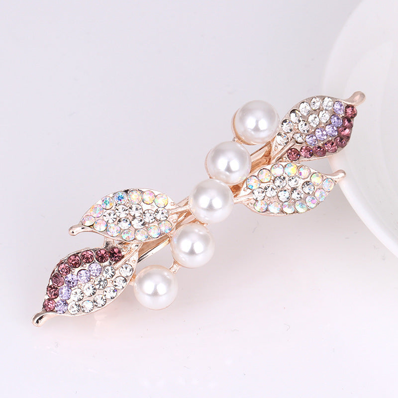 Simple Pearl Alloy Large Bow Hairpin Headdress