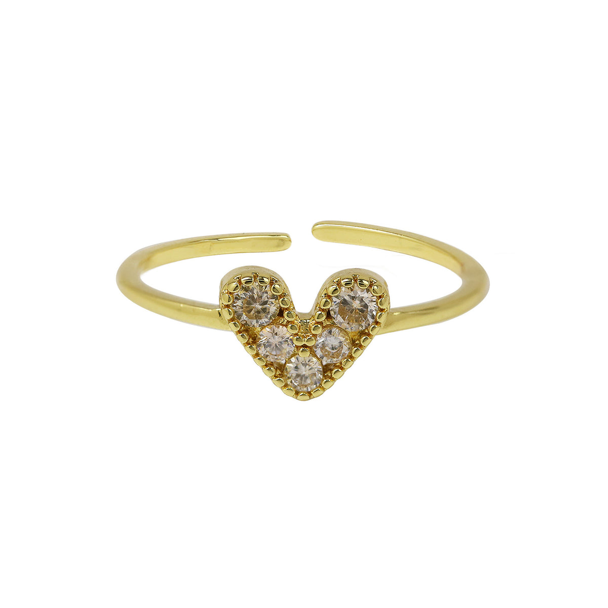 Brass 18K Gold Plated Color Zirconium Love Women's Ring