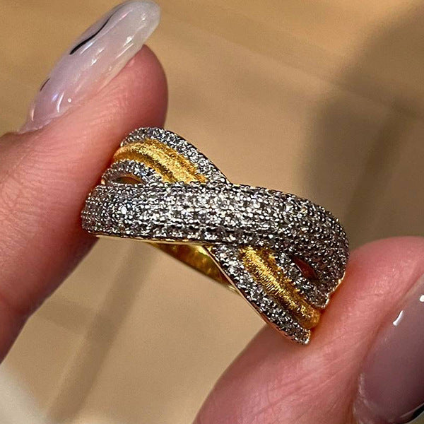 Wave Cross Brushed Ring Fashion Trend